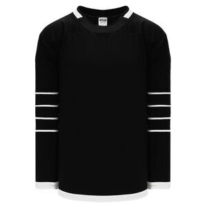 NEW Athletic Knit Black and White Long Sleeve Hockey Jersey, Youth Size XL